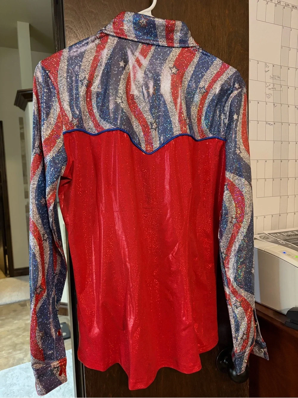 NWT Ranch Dress’n red blue silver. Size small in adult. - Picture 3 of 3
